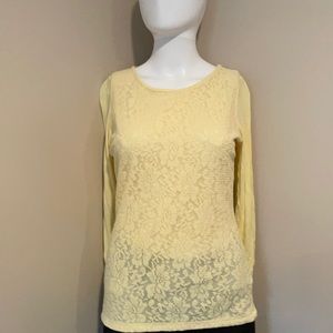 Limited yellow lace front long sleeve shirt